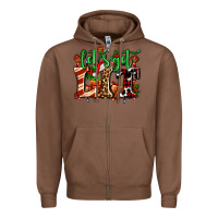 Chestnut lets get lit with Christmas Zipper Hoodie - AdoDesignShop