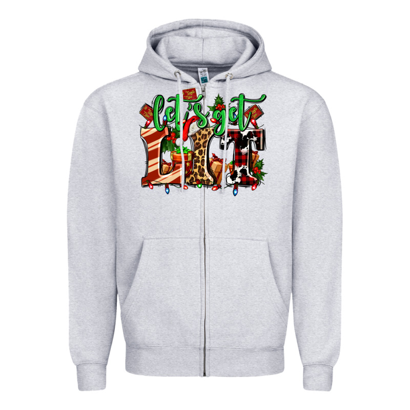 Lets Get Lit With Christmas Zipper Hoodie by AdoDesignShop | Teevron