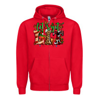 Red lets get lit with Christmas Zipper Hoodie - AdoDesignShop