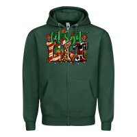 Sports Green lets get lit with Christmas Zipper Hoodie - AdoDesignShop