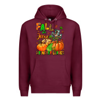 Burgundy fall for jesus he never leaves Premium Hoodie - MaliasSmallBusiness