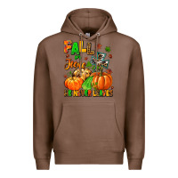 Chestnut fall for jesus he never leaves Premium Hoodie - MaliasSmallBusiness