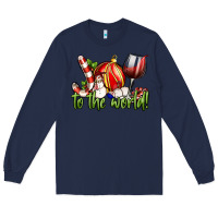 Navy joy to the world christmas wine Long Sleeve Tee - FaDigitalArtStudio
