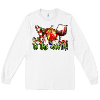 White joy to the world christmas wine Long Sleeve Tee - FaDigitalArtStudio