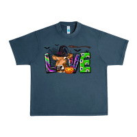 Midnight Navy Love Halloween Cow Urban Heavy Tee - texasbilliewilder