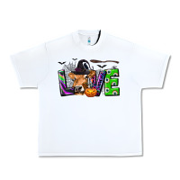 White Love Halloween Cow Urban Heavy Tee - texasbilliewilder