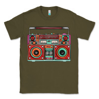 Army Green Boombox Classic Tee - FaDigitalArtStudio