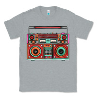 Heather Grey Boombox Classic Tee - FaDigitalArtStudio