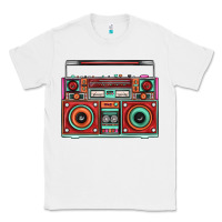 White Boombox Classic Tee - FaDigitalArtStudio