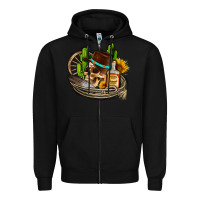 Black cowboy cactus  sunflowers whiskey Zipper Hoodie - AdoDesignShop