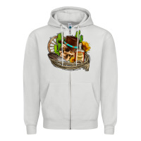 Dove Grey cowboy cactus  sunflowers whiskey Zipper Hoodie - AdoDesignShop