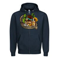 Navy cowboy cactus  sunflowers whiskey Zipper Hoodie - AdoDesignShop