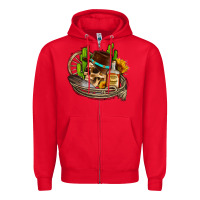 Red cowboy cactus  sunflowers whiskey Zipper Hoodie - AdoDesignShop