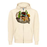 Sandshell cowboy cactus  sunflowers whiskey Zipper Hoodie - AdoDesignShop
