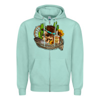 Seafoam cowboy cactus  sunflowers whiskey Zipper Hoodie - AdoDesignShop