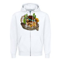 White cowboy cactus  sunflowers whiskey Zipper Hoodie - AdoDesignShop