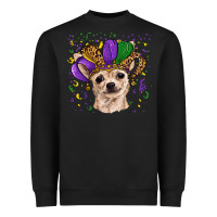 Black mardi gras hat chihuahua Heavyweight Sweatshirt - RanaPortraitStore