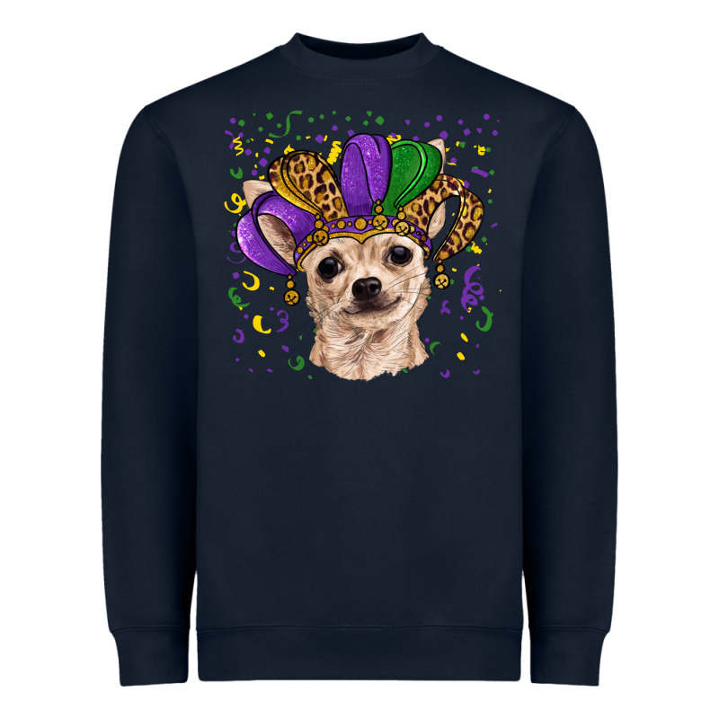 Mardi Gras Hat Chihuahua Heavyweight Sweatshirt by RanaPortraitStore | Teevron