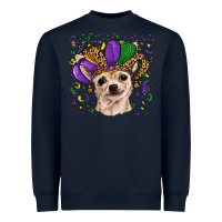 Navy mardi gras hat chihuahua Heavyweight Sweatshirt - RanaPortraitStore