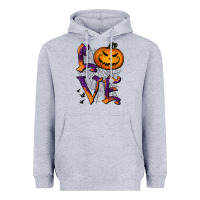 Heather Grey Love Halloween Heavyweight Hoodie - Jasminsmagicworld