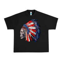 Black american indian headdress with skull Urban Heavy Tee - RanaPortraitStore