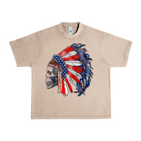 French Oak american indian headdress with skull Urban Heavy Tee - RanaPortraitStore