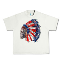 Pistachio american indian headdress with skull Urban Heavy Tee - RanaPortraitStore