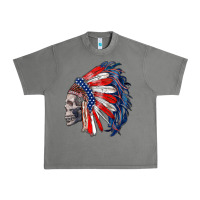 Tornado american indian headdress with skull Urban Heavy Tee - RanaPortraitStore