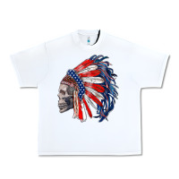 White american indian headdress with skull Urban Heavy Tee - RanaPortraitStore