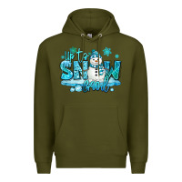 Army Green up to snow good winter snowman Premium Hoodie - MaliasSmallBusiness
