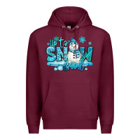Burgundy up to snow good winter snowman Premium Hoodie - MaliasSmallBusiness