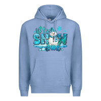 Colony Blue up to snow good winter snowman Premium Hoodie - MaliasSmallBusiness