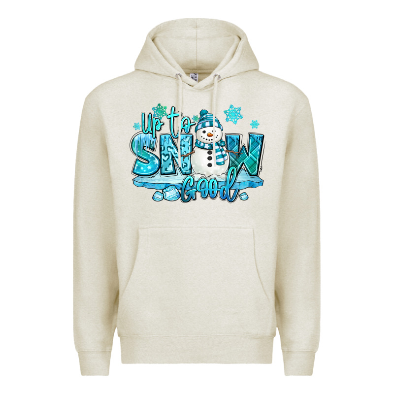 Up To Snow Good Winter Snowman Premium Hoodie by MaliasSmallBusiness | Teevron