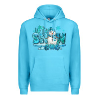 Ocean Blue up to snow good winter snowman Premium Hoodie - MaliasSmallBusiness