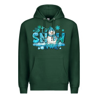 Sports Green up to snow good winter snowman Premium Hoodie - MaliasSmallBusiness