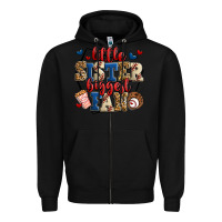Black little sister biggest fan baseball Zipper Hoodie - Jasminsmagicworld
