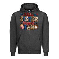Charcoal Heather little sister biggest fan baseball Zipper Hoodie - Jasminsmagicworld