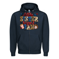 Navy little sister biggest fan baseball Zipper Hoodie - Jasminsmagicworld