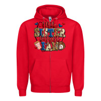Red little sister biggest fan baseball Zipper Hoodie - Jasminsmagicworld
