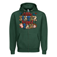 Sports Green little sister biggest fan baseball Zipper Hoodie - Jasminsmagicworld