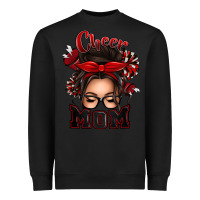 Black cheer mom messy bun Heavyweight Sweatshirt - texasbilliewilder