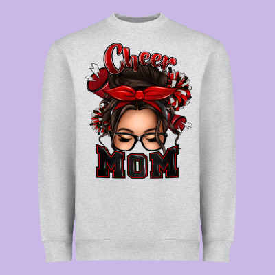 Heavyweight Sweatshirt cheer mom messy bun