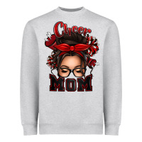 Heather Grey cheer mom messy bun Heavyweight Sweatshirt - texasbilliewilder