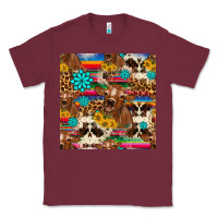 Burgundy western sunflower bucket cow seamless pattern Classic Tee - HRA Design Shop