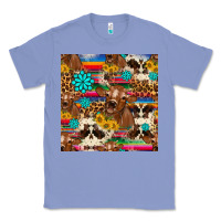 Colony Blue western sunflower bucket cow seamless pattern Classic Tee - HRA Design Shop