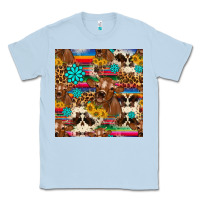 Dusty Blue western sunflower bucket cow seamless pattern Classic Tee - HRA Design Shop