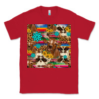 Red western sunflower bucket cow seamless pattern Classic Tee - HRA Design Shop