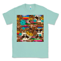 Seafoam western sunflower bucket cow seamless pattern Classic Tee - HRA Design Shop