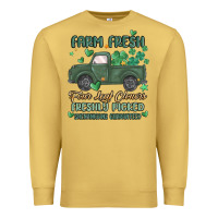 Antique Gold farm fresh four leaf clovers Premium Sweatshirt - MaliasSmallBusiness