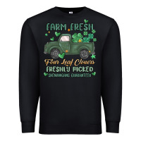 Black farm fresh four leaf clovers Premium Sweatshirt - MaliasSmallBusiness